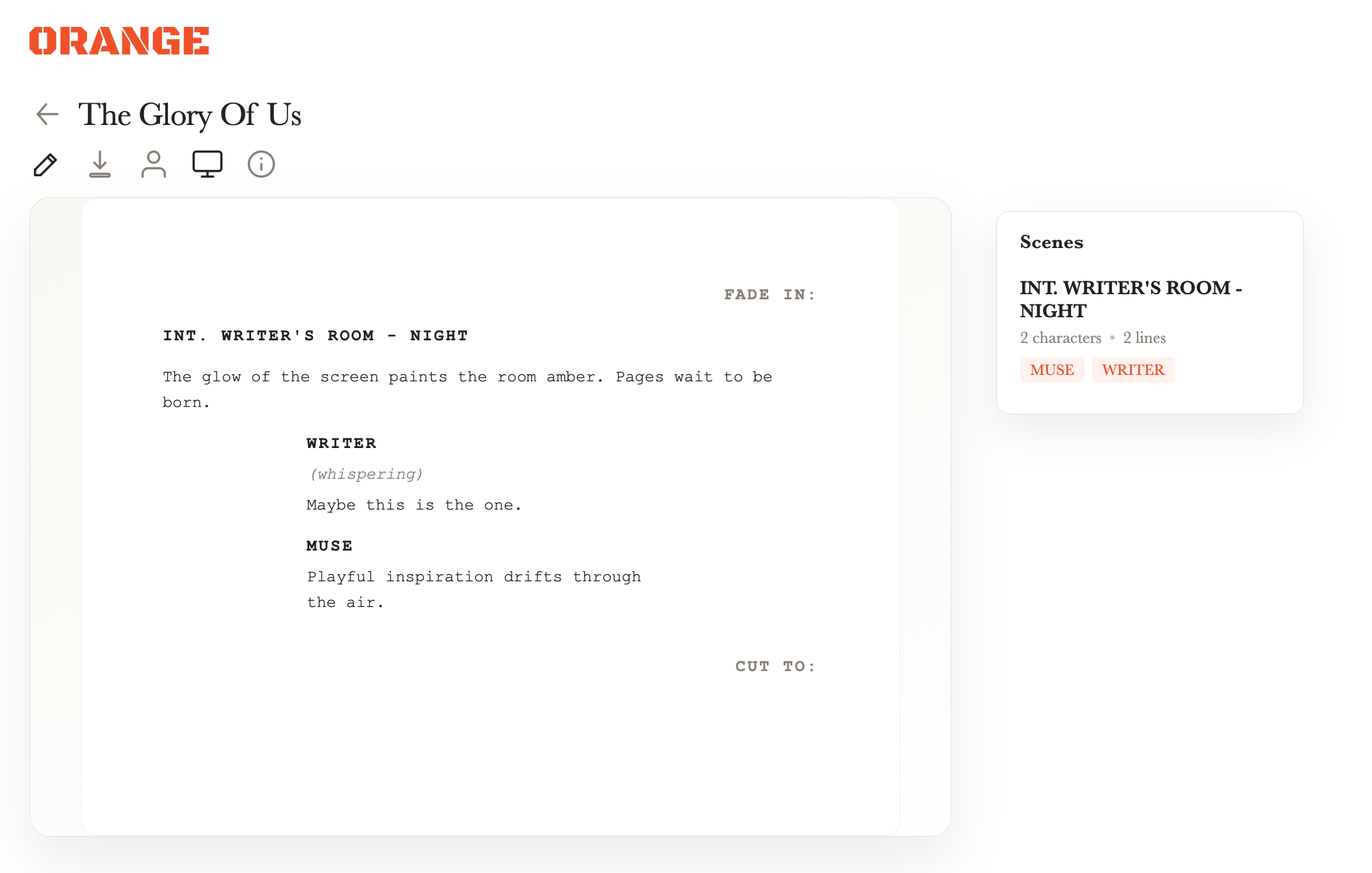 Character and scene tracking panels